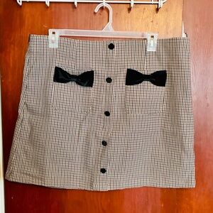 SHEIN Black and White Checkered Mini Skirt